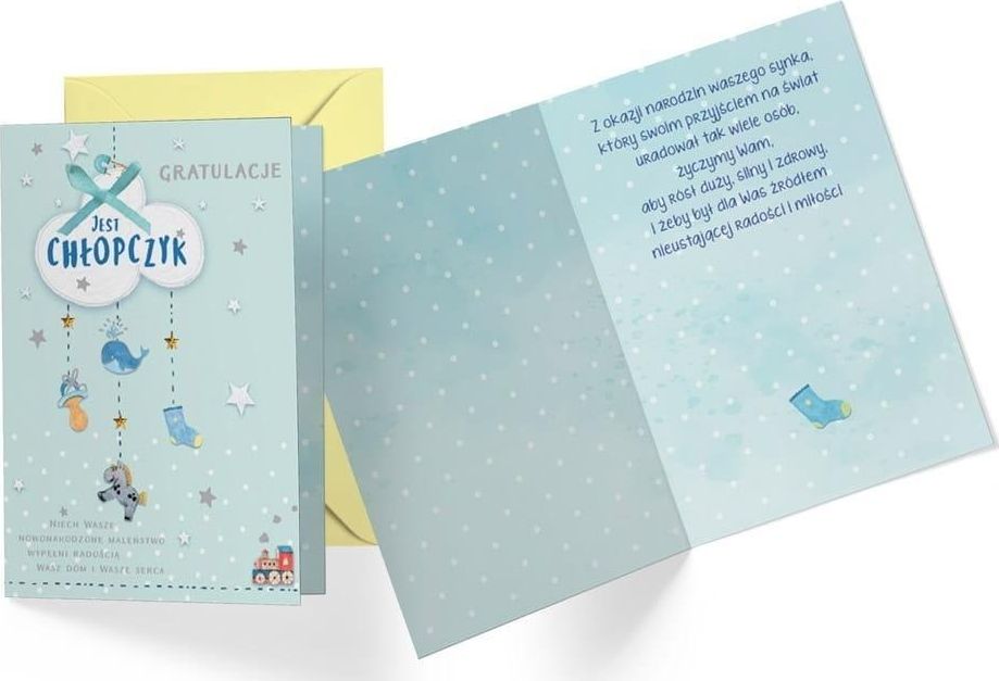 KUKARTKA Karnet B6 DK-743 Narodziny chłopczyk