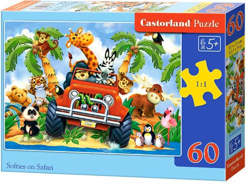 Castorland Puzzle Pluszaki na Safari 60 elementów (06793)