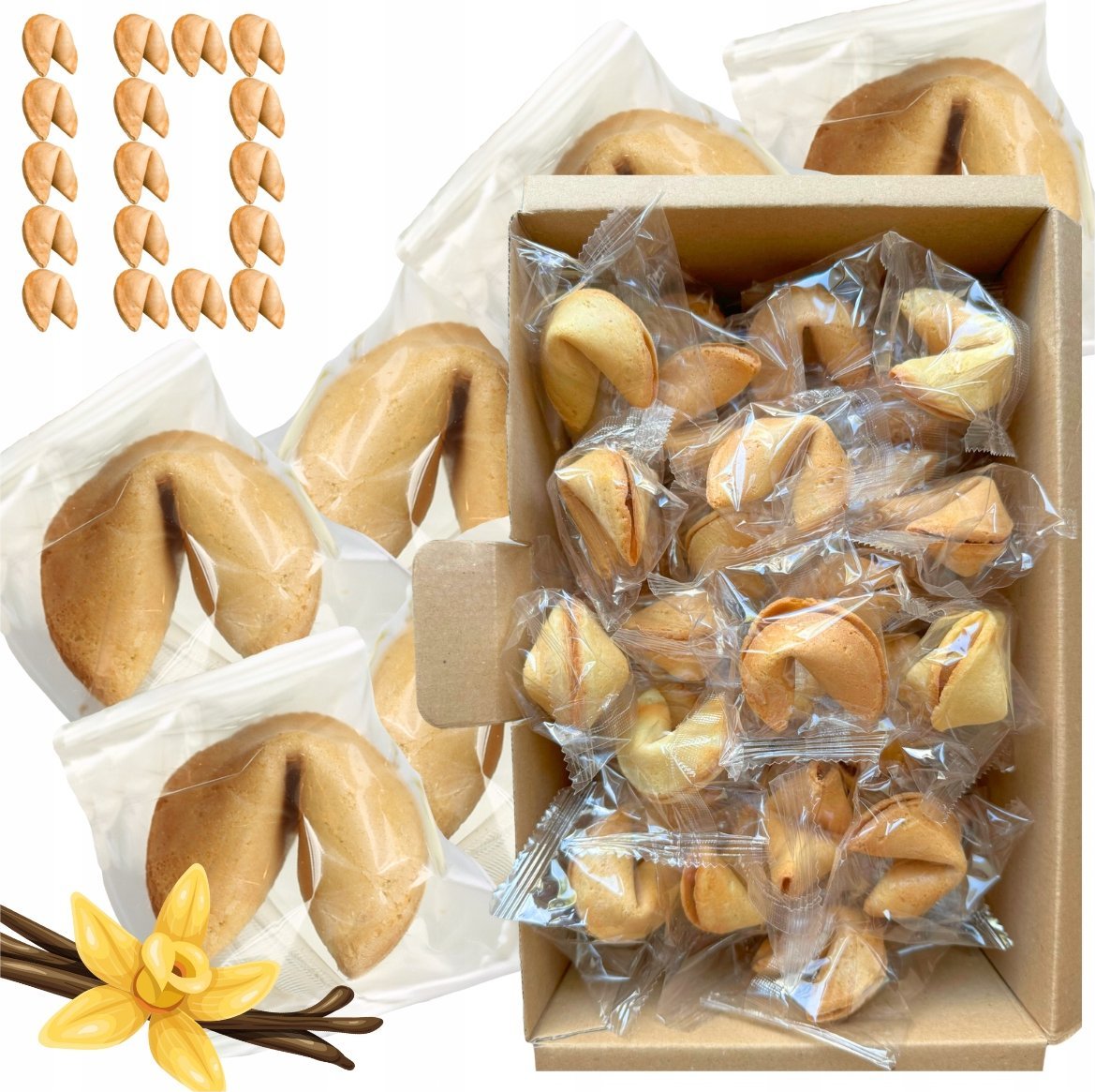 MagiaCiast Ciasteczka z Wróżbą Dziękuję Za Przybycie dla Gości na ŚLUB URODZINY 10 szt