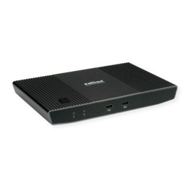 Przełącznik KVM ROLINE z koncentratorem USB, HDMI 4K@60Hz, 2x USB A + 1x USB C