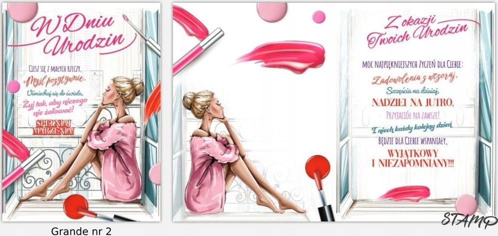 Stamp Karnet Grande + koperta wzór nr 02 Urodziny