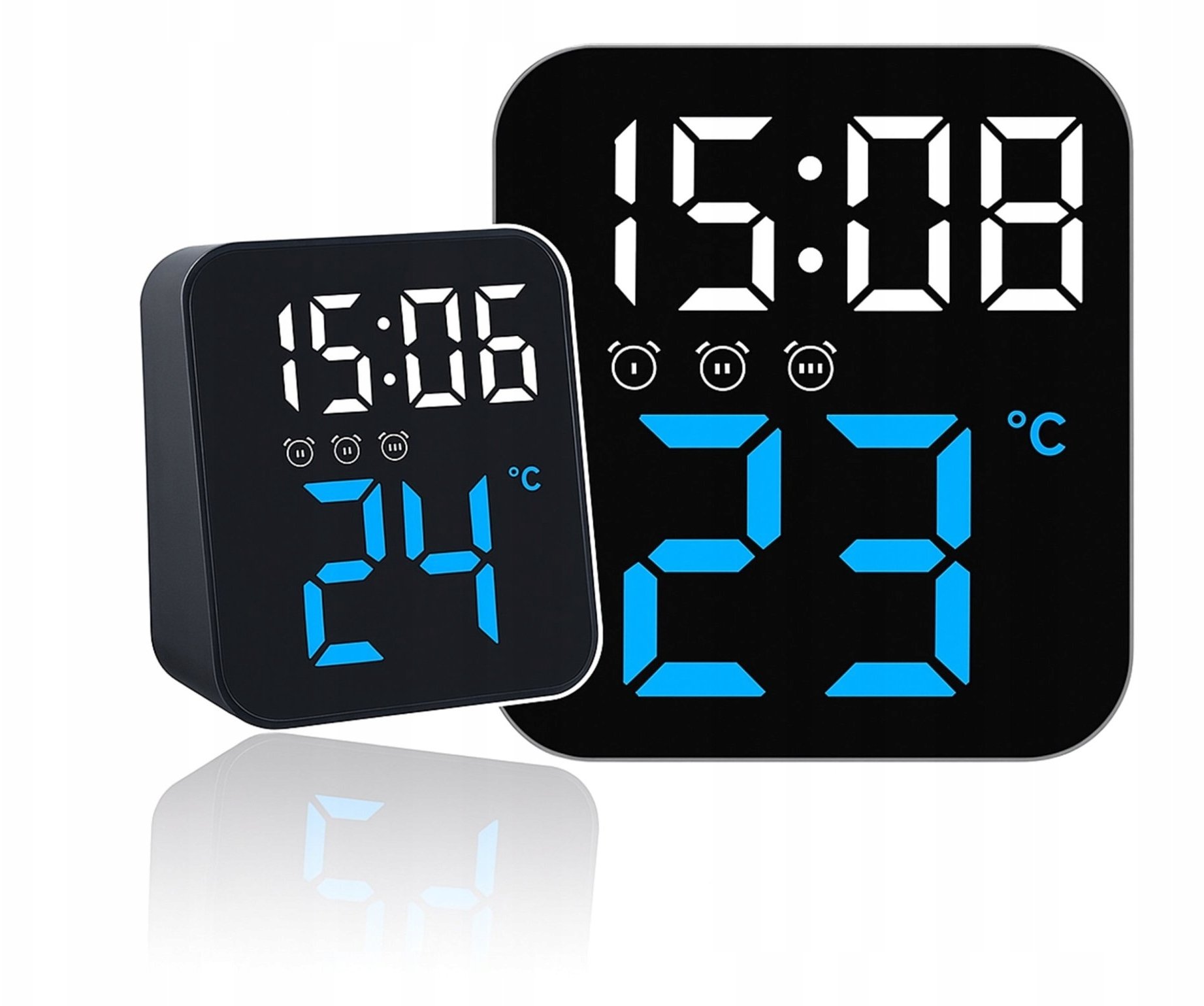 Zegar zegarek elektroniczny cyfrowy led stojący budzik data temperatura