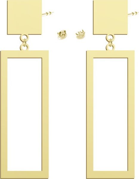 Radziszewska Jewellery Kolczyki z Prostokątami srebro pozłacane