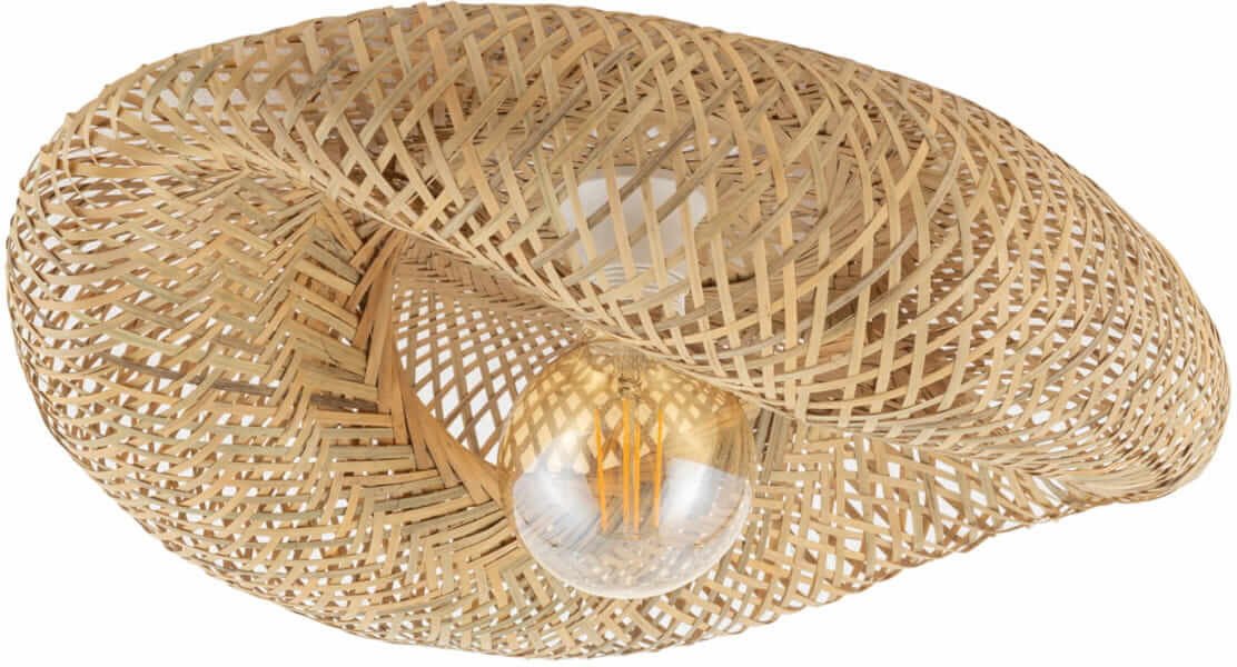 Plafon Havana 11170 japandi siatka koszyk bambusowy drewniany biały