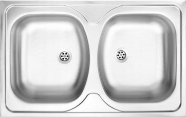 Zlewozmywak Deante Apollo stalowy 2-komorowy nakładany 50x80