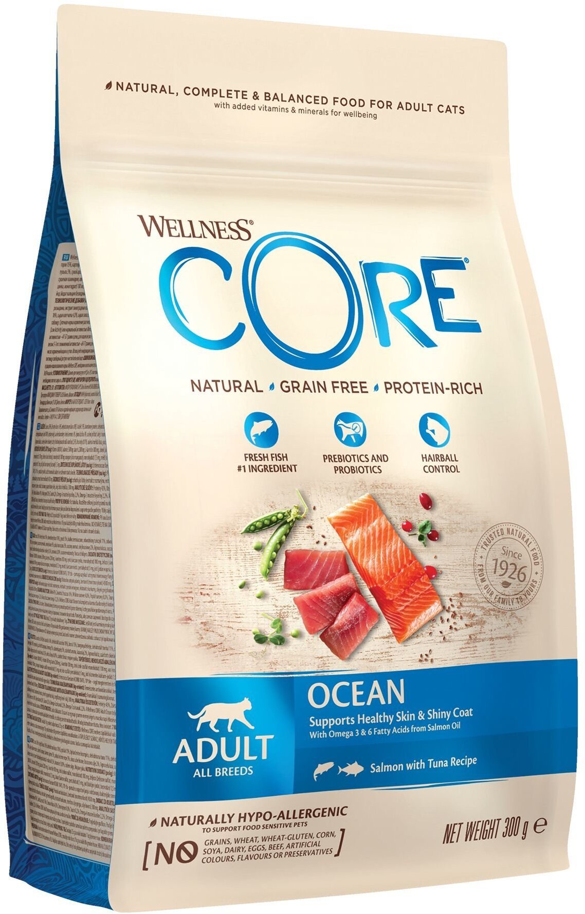 Happy Cat Core Ocean Salmon karma sucha dla dorosłych kotów, łosoś i tuńczyk, 300g