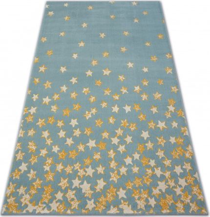 Dywany Łuszczów Dywan PASTEL 18408/032 - Gwiazdki turkus złoty krem, 120x170 cm