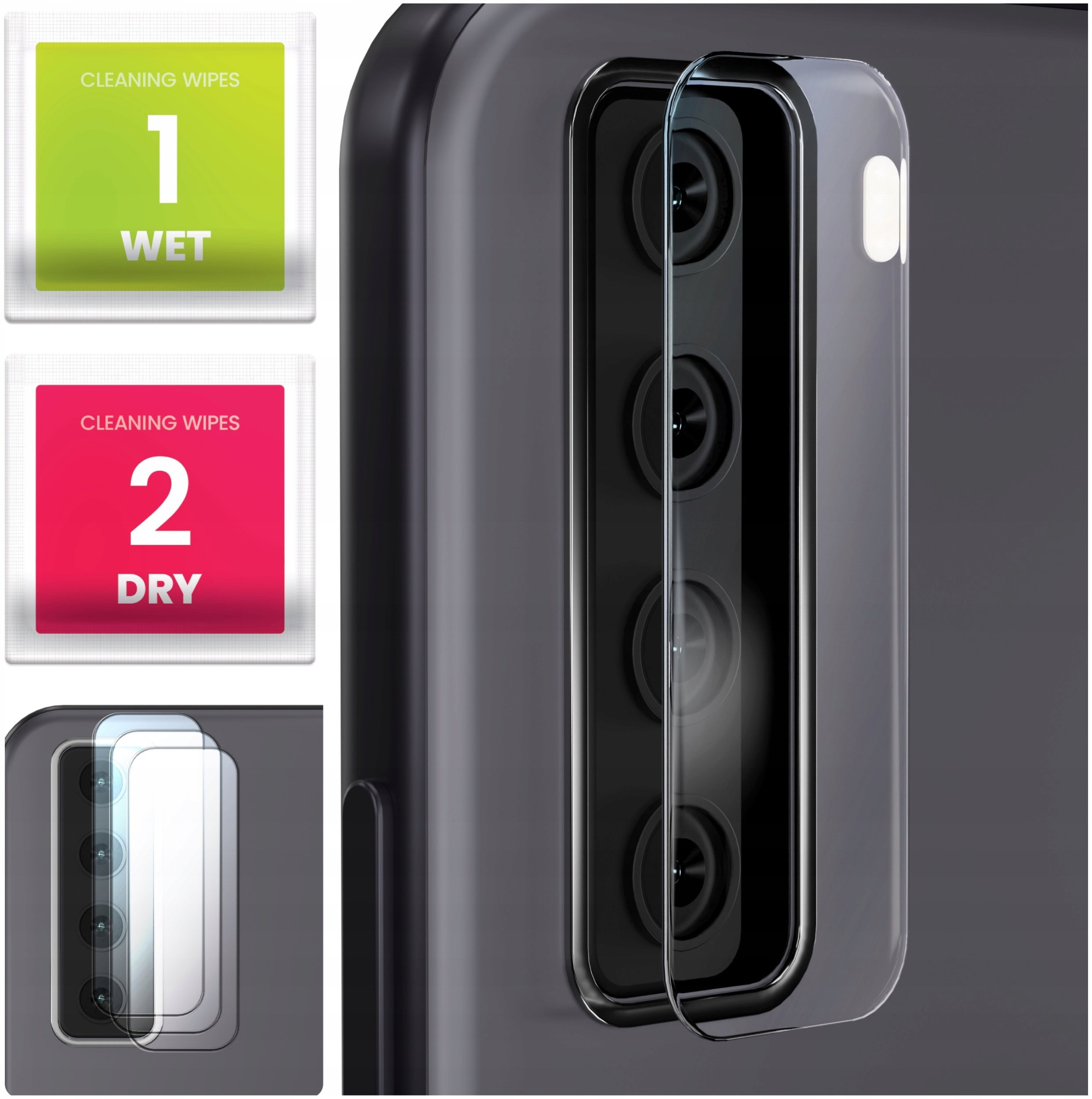 3-PAK Szkło Na Aparat Do Huawei P40 Lite 5G (Hartowane, Na Obiektyw, 9H)