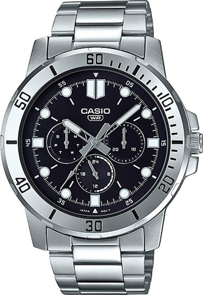 Zegarek Casio Zegarek Męski Casio COLLECTION Czarny Srebrzysty ( 45 mm)
