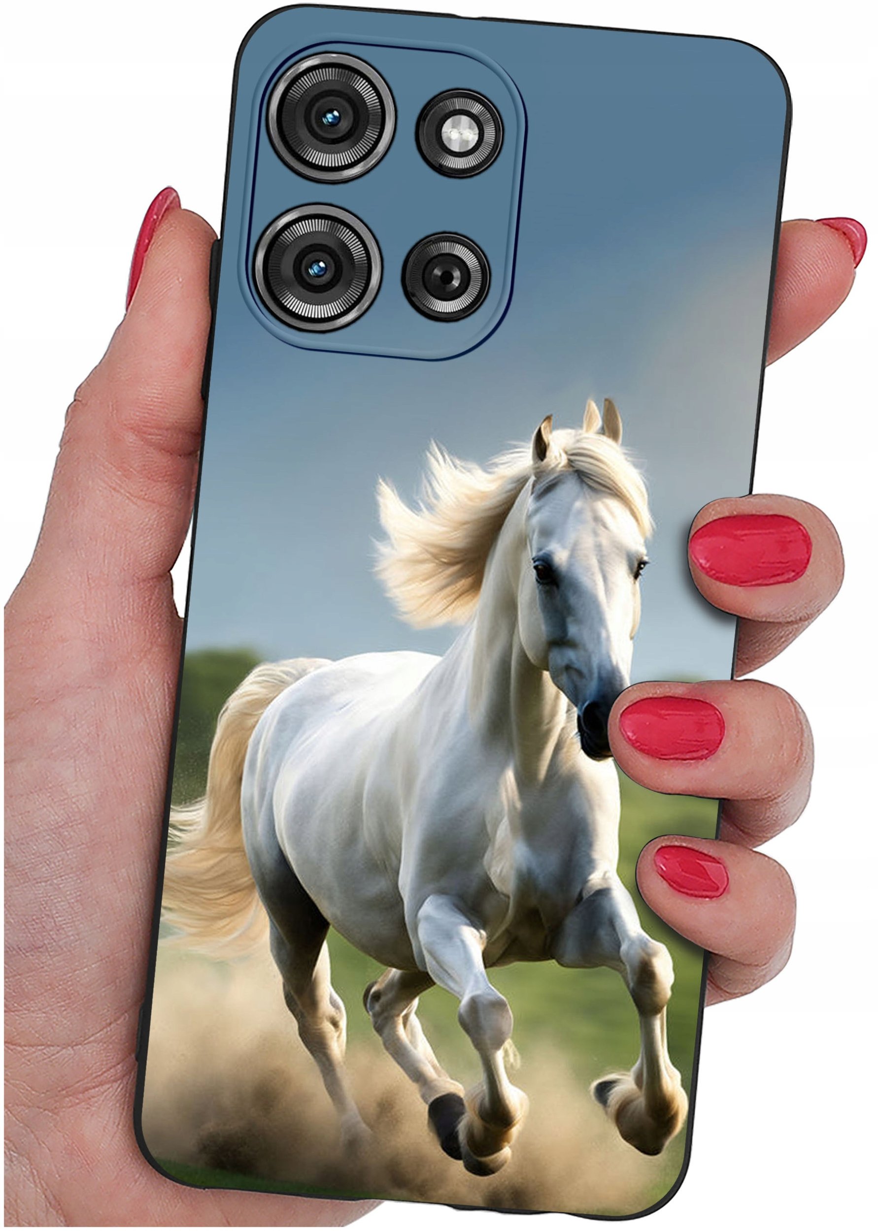 Etui do Motorola G75 5G | WZORY | SILIKONOWE MATT SZKŁO 9H