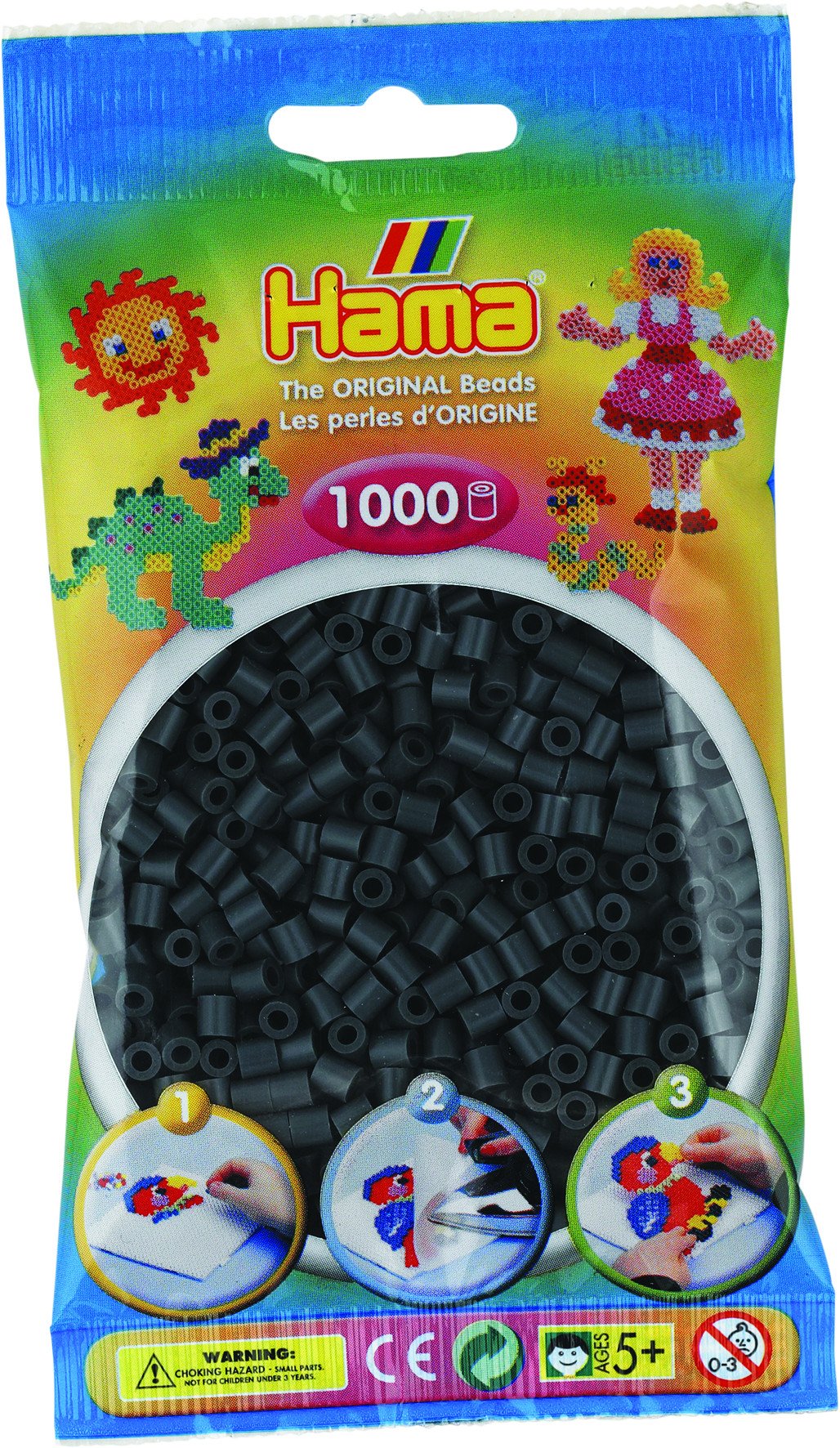 HAMA MIDI 1000 KORALIKÓW W TOREBCE (CIEMNY SZARY)
