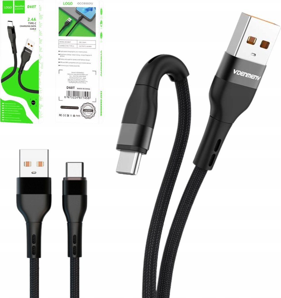 Kabel USB USB-C - USB-C 1 m Czarny (35325)