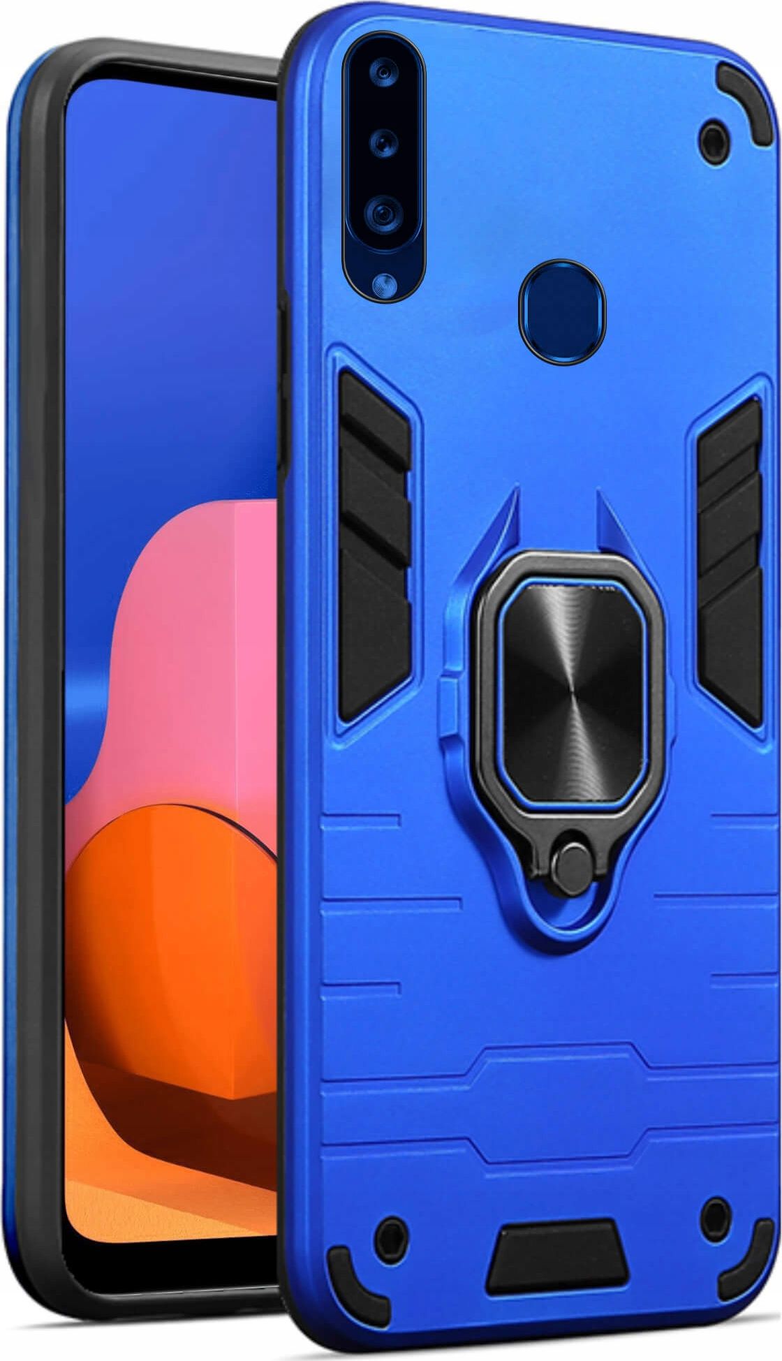 etumi Etui Pancerne Do Samsung Galaxy A20S Obudowa Ring Wzmocnione Hybrydowe Etui Ochronne Futerał Armor Pokrowiec Magnes Armr0010