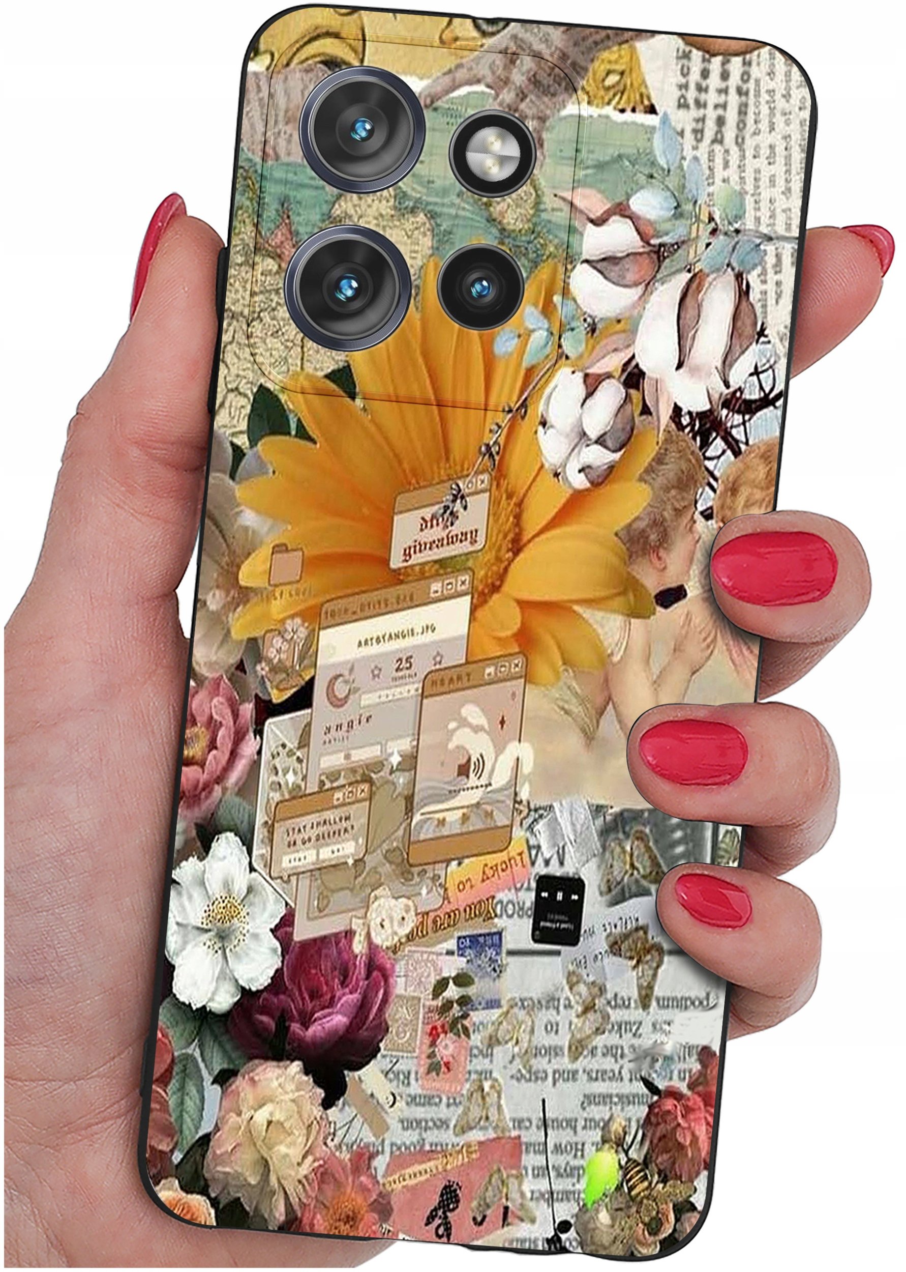 Etui do Motorola Moto EDGE 50 Neo WZORY |SILIKONOWE MATT CASE + SZKŁO 9H