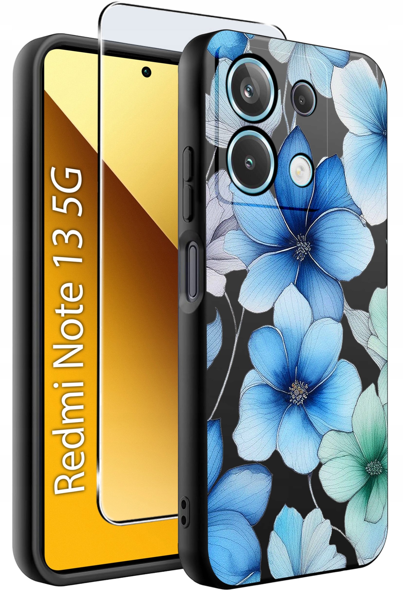 ETUI do Xiaomi Redmi Note 13 5G WZORY |SILIKONOWE MATT CASE +SZKŁO 9H