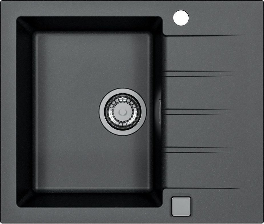 Zlewozmywak Alveus CADIT 10 kol. 91 CZARNY (590x500) zlew Granital 1 kom. z syfonem POP-UP 3 1/2"