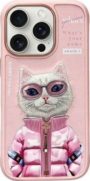 Nimmy iPhone 16 Pro 6.3" case pink Cool&Cute 2.0 Cat