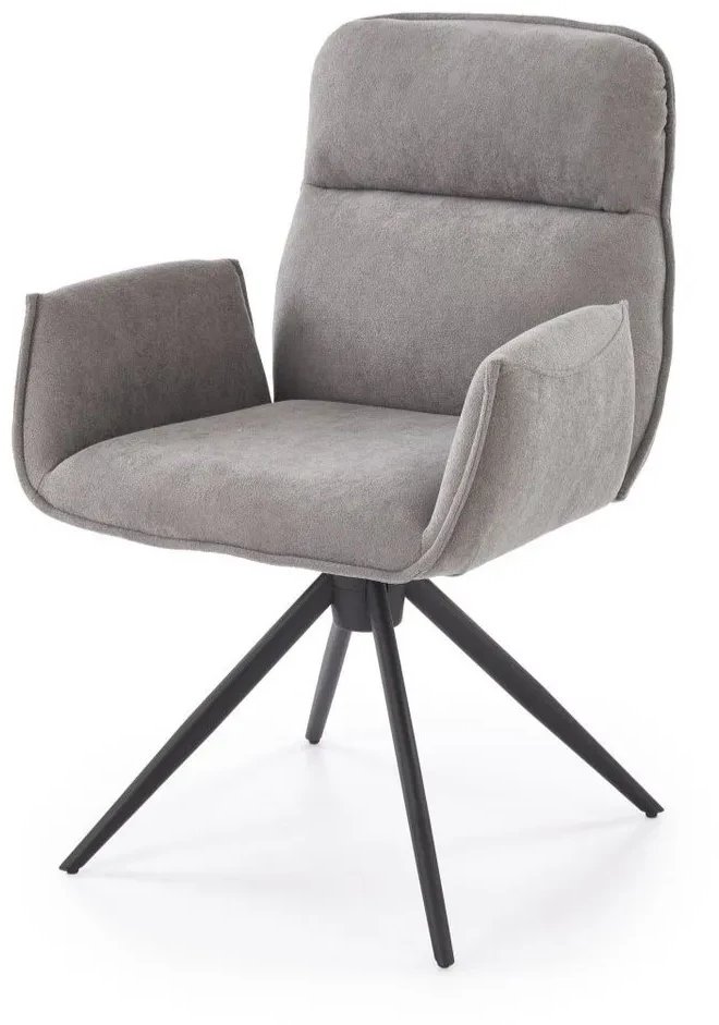 Krzesło tapicerowane K574 szare obracane HALMAR