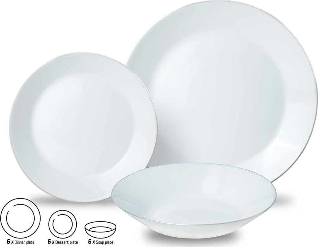 KingHoff KOMPLET OBIADOWY OPAL DLA 6 OSÓB 18 ELEM. KINGHOFF KH-1877