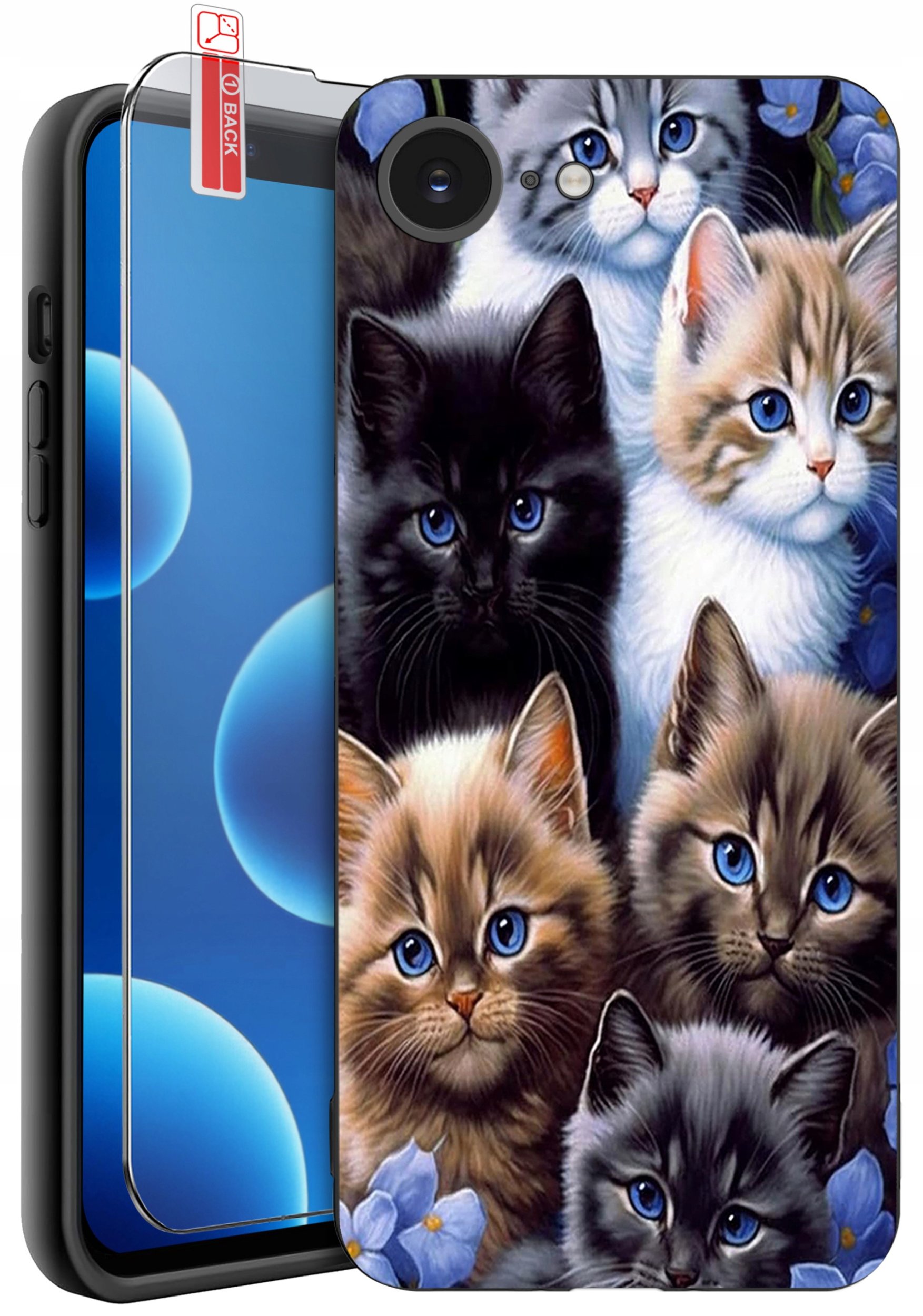 ETUI do iPhone 16e | WZORY | SILIKONOWE MATT CASE + SZKŁO 9H