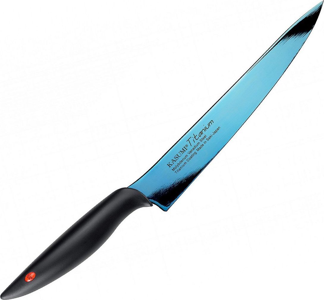 Kasumi KASUMI Nóż wąski kuty Titanium dł. 20 cm, niebieski