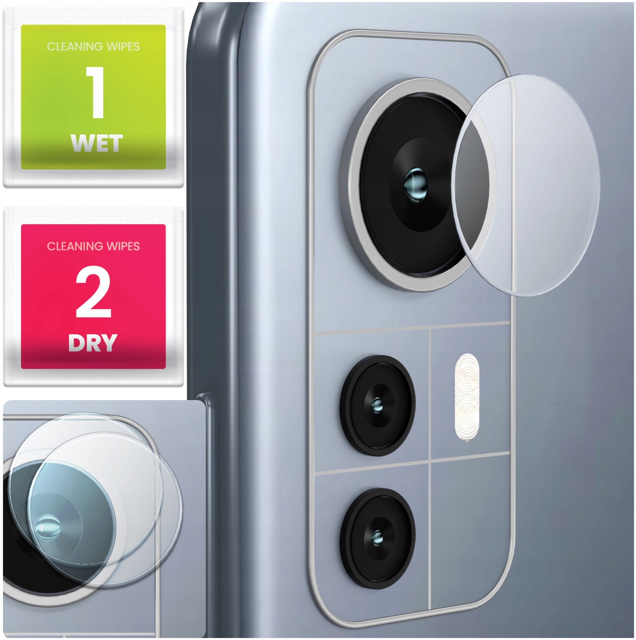 2-PAK Szkło Na Aparat Do Xiaomi 12 Lite (Hartowane, Ochronne, Na Obiektyw)