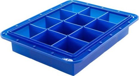 Lurch Foremka na lód, 12 dużych kostek, silikon platynowy, rozmiar kostki 5x5x5 cm, niebieska / Lurch