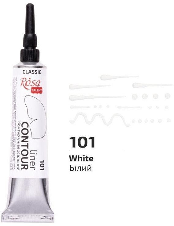 Farba aktylowa konturowa universal white 20ml