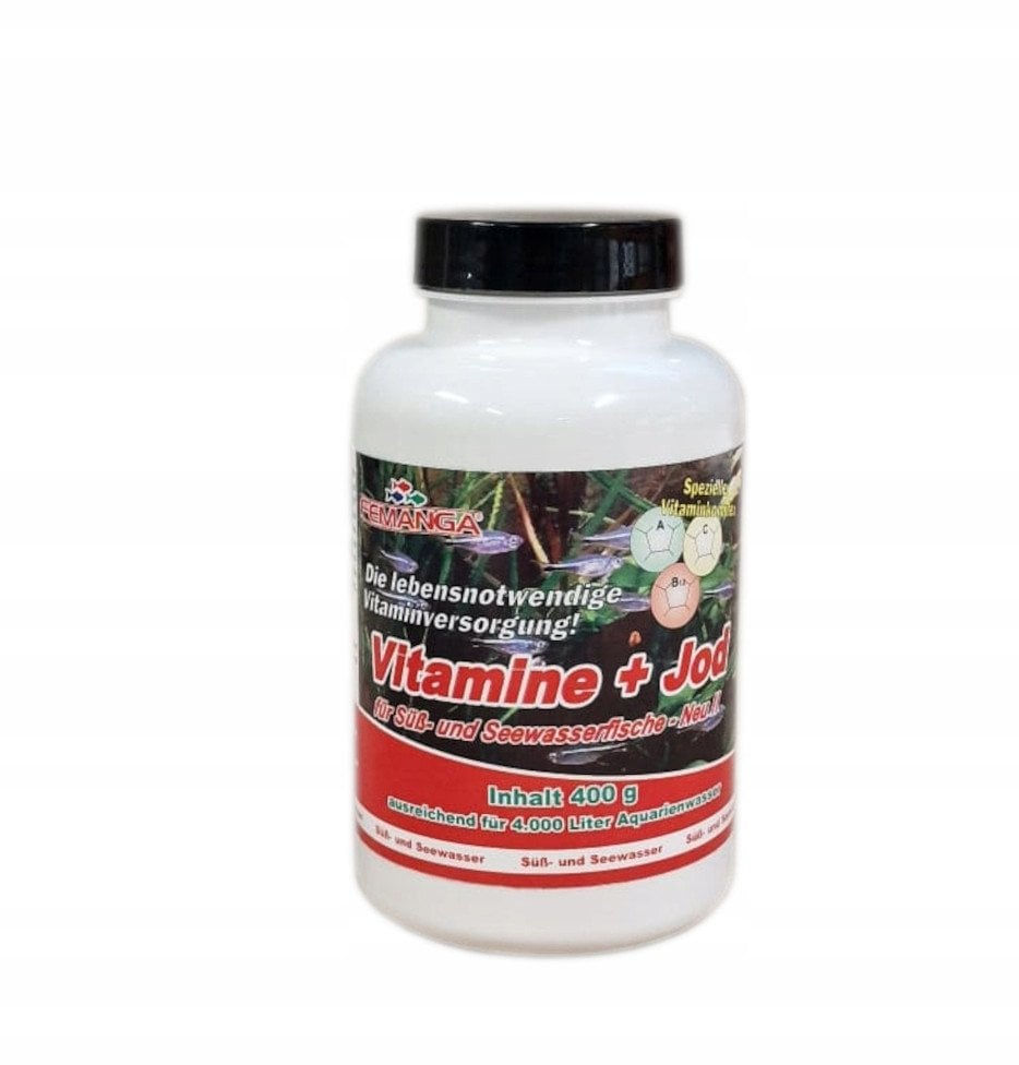 Femanga, Vitamine + Jod � Granulat do akwarium, 400g