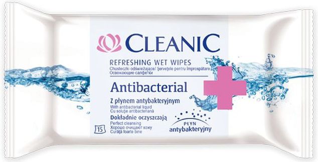Cleanic Chusteczki odświeżające Antibacterial 1 opakowanie 15 sztuk