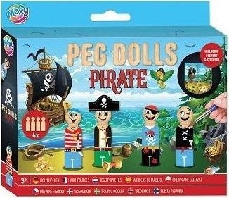Zestaw drewnianych laleczek do malowania Piraci