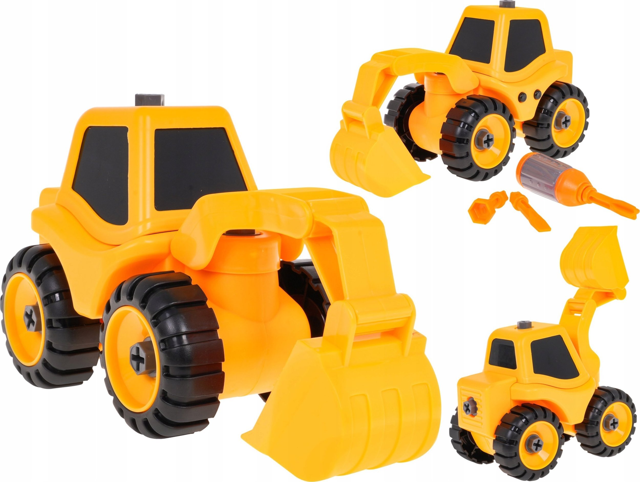 Ramiz Koparka do Skręcania dla dzieci 3+ Pojazd budowlany + Śrubokręt + 3 Wymienne Bity