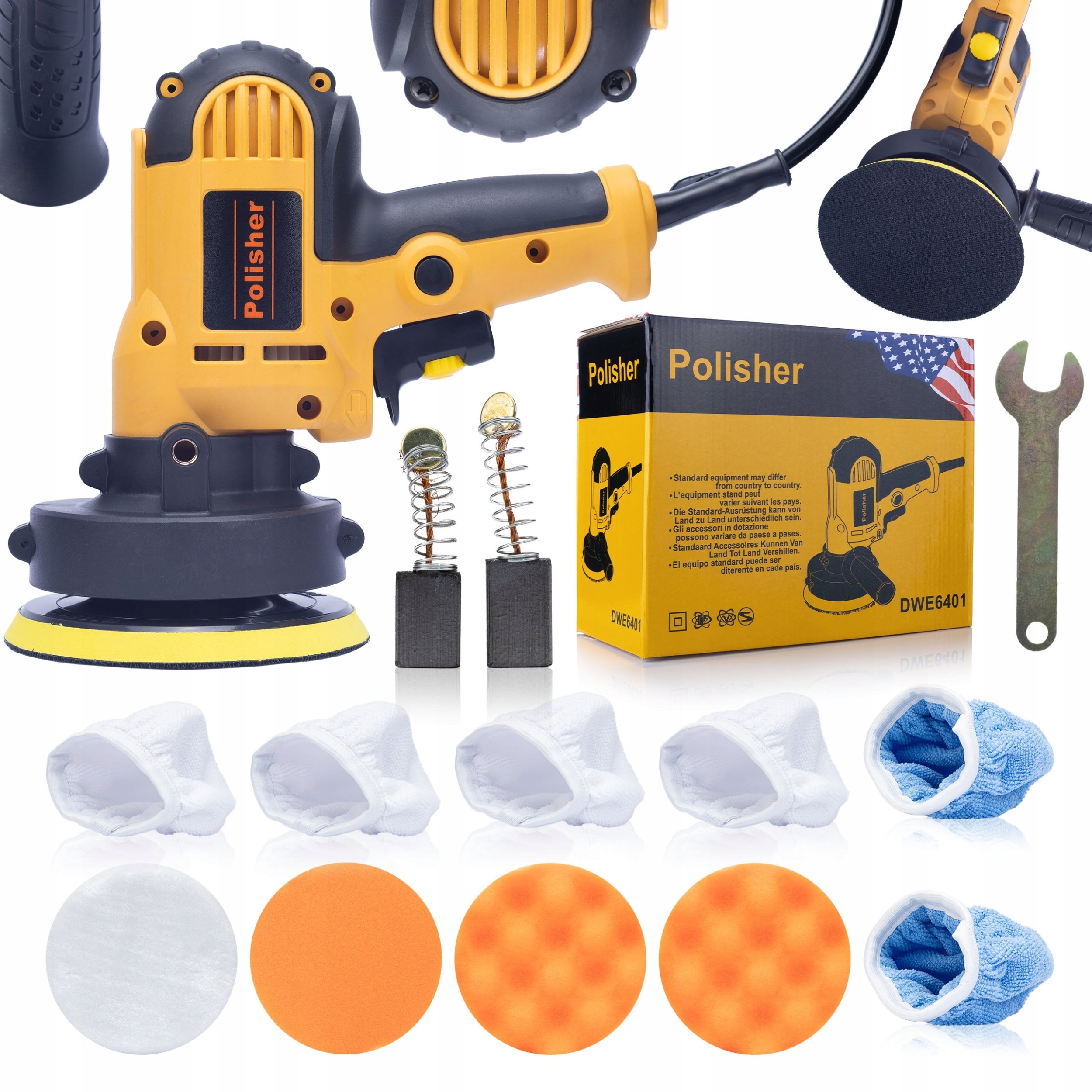 Rosfix POLERKA SAMOCHODOWA SZLIFIERKA 12 PADÓW POLERSKICH