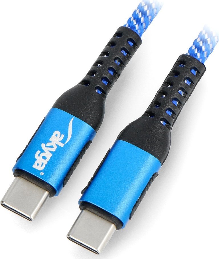 Kabel USB Akyga USB-C - USB-C 1 m Niebieski (AK-USB-37)