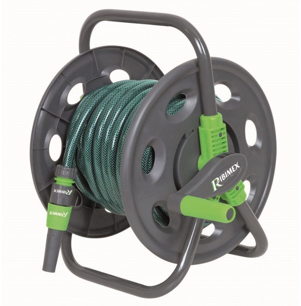 Przenośny bęben na wąż ogrodowy RIBIMEX z pełnym wyposażeniem