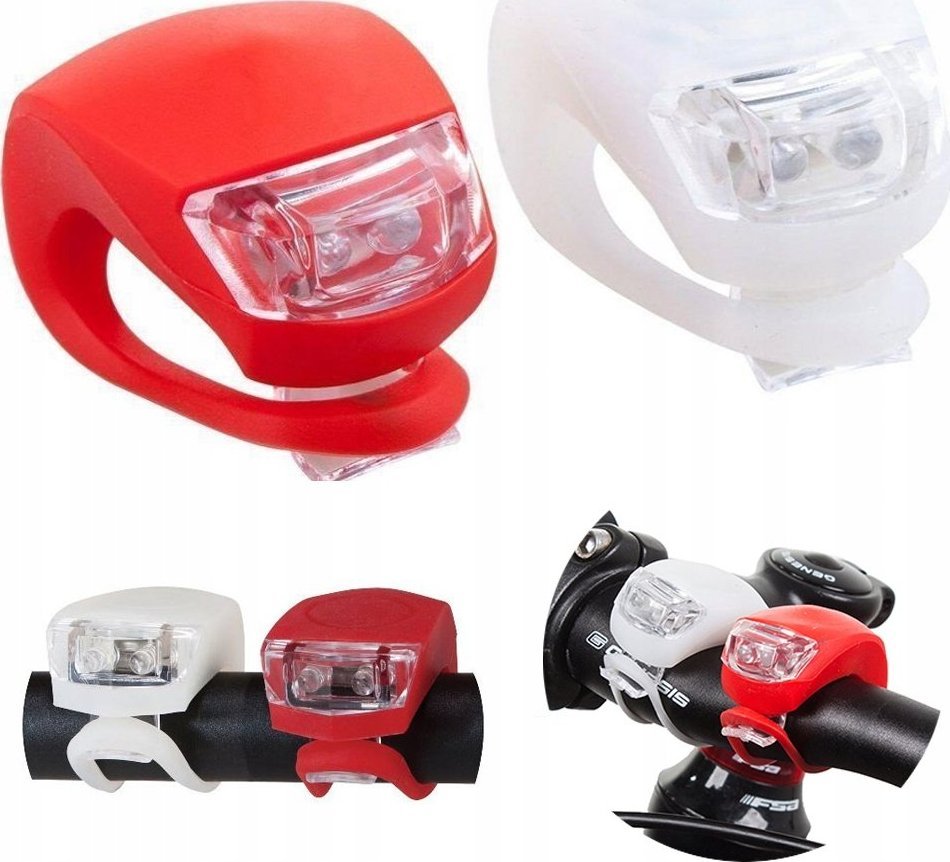 Verk OŚWIETLENIE ROWEROWE LED PRZÓD TYŁ 2szt SILIKON