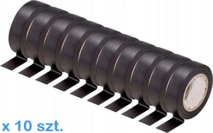 Taśma Izolacyjna PVC 10x10m Czarna - 10 sztuk