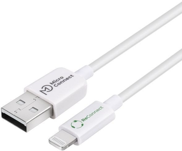 Kabel USB MicroConnect USB-A - Lightning 0.5 m Biały (ReConnect USB-A 2.0 to)