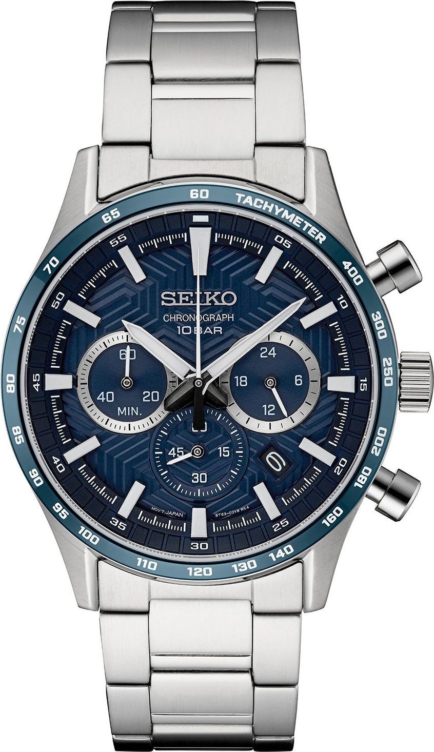 Zegarek Seiko Zegarek męski Seiko SSB445P1 srebrny