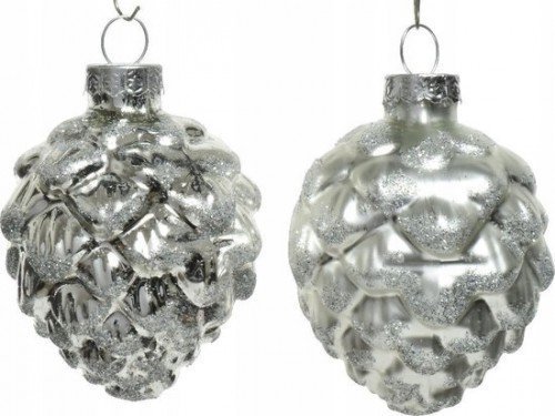 Kaemingk Bombki choinkowe świąteczne srebrny zestaw 6 szt.