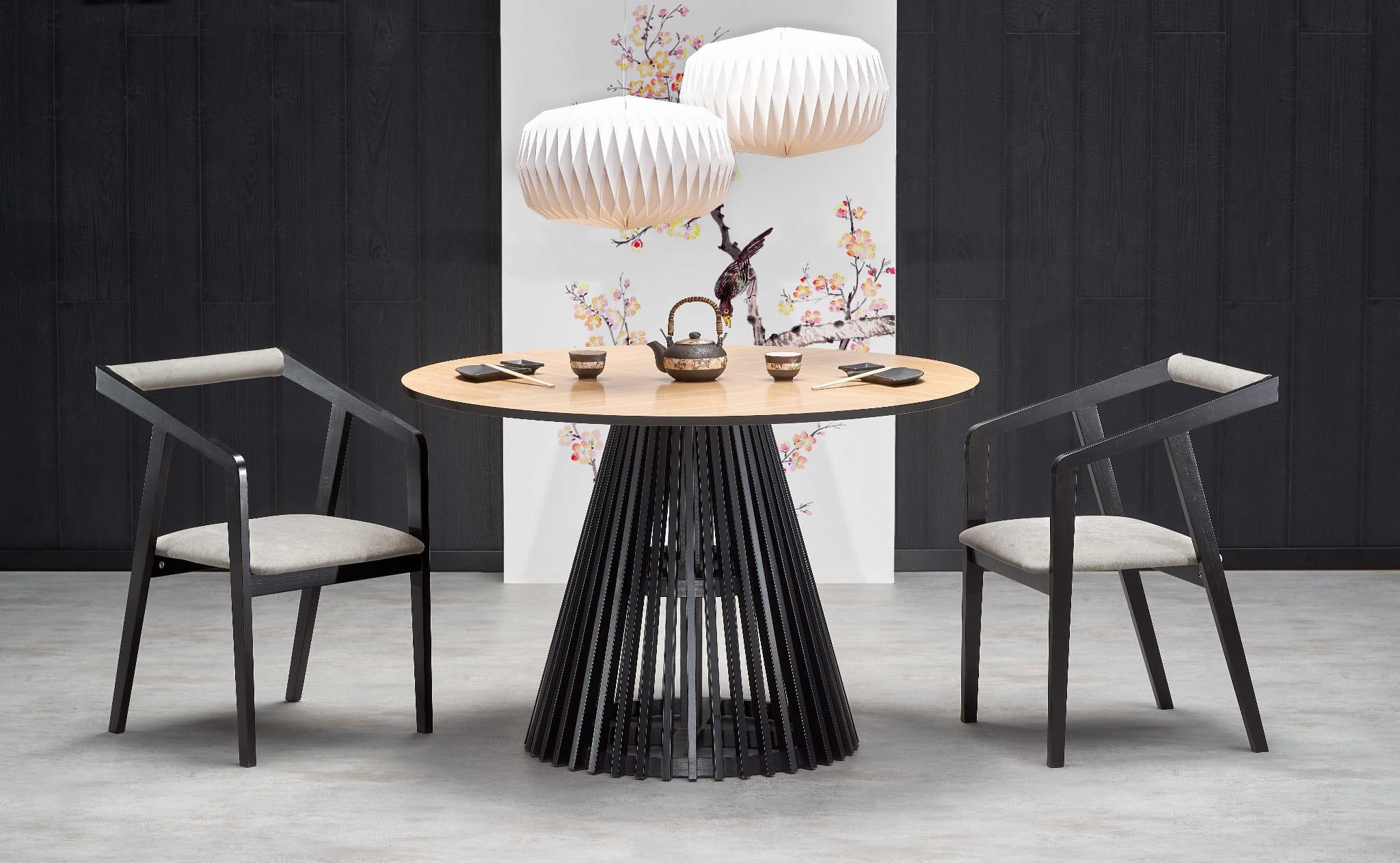 Halmar WNĘTRZARSKIE MIYAKI stół blat - dąb naturalny, noga - czarny (2p=1szt)