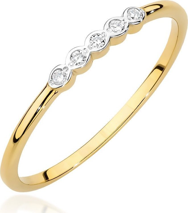 Best Diamonds złoty pierścionek z brylantem 0.04ct 23