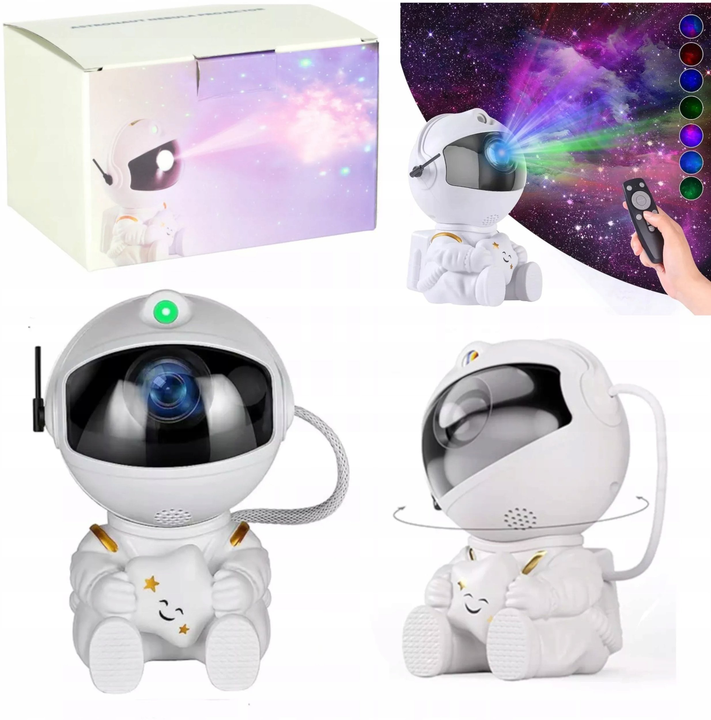 LAMPKA LED PROJEKTOR RZUTNIK GWIAZD NIEBA ASTRONAUTA DLA DZIECI PILOT A2778