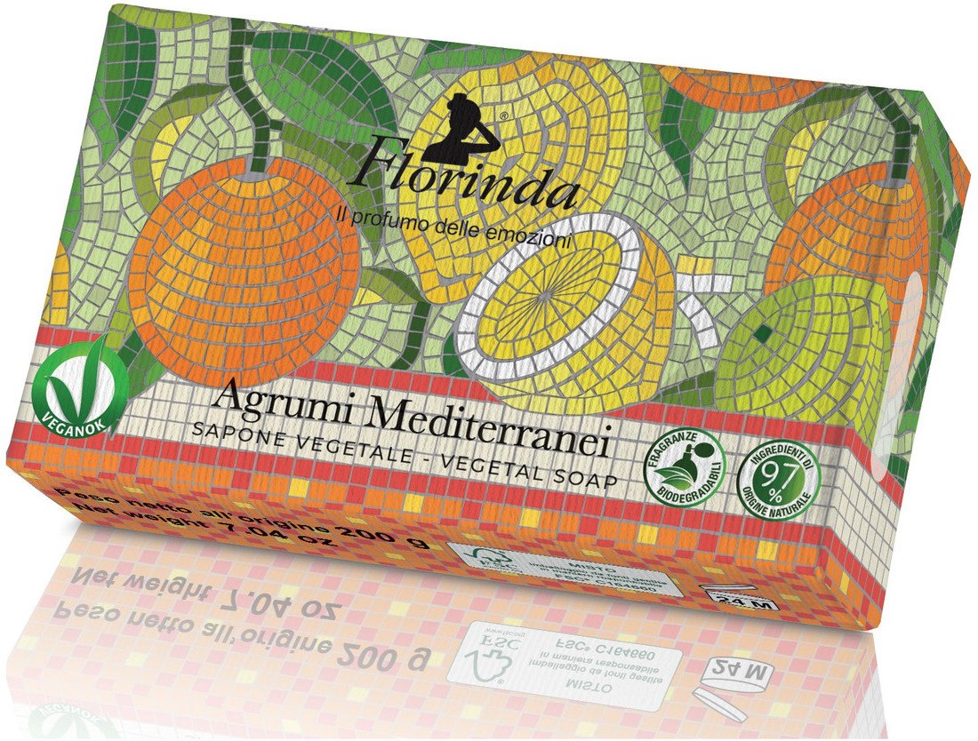 La Dispensa FLORINDA mydło w kostce Śródziemnomorskie owoce cytrusowe, 200g