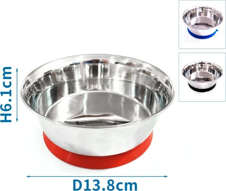 Nobleza Antypoślizgowa miska dla zwierząt ze stali nierdzewnej Antypoślizgowa miska dla zwierząt ze stali nierdzewnej
