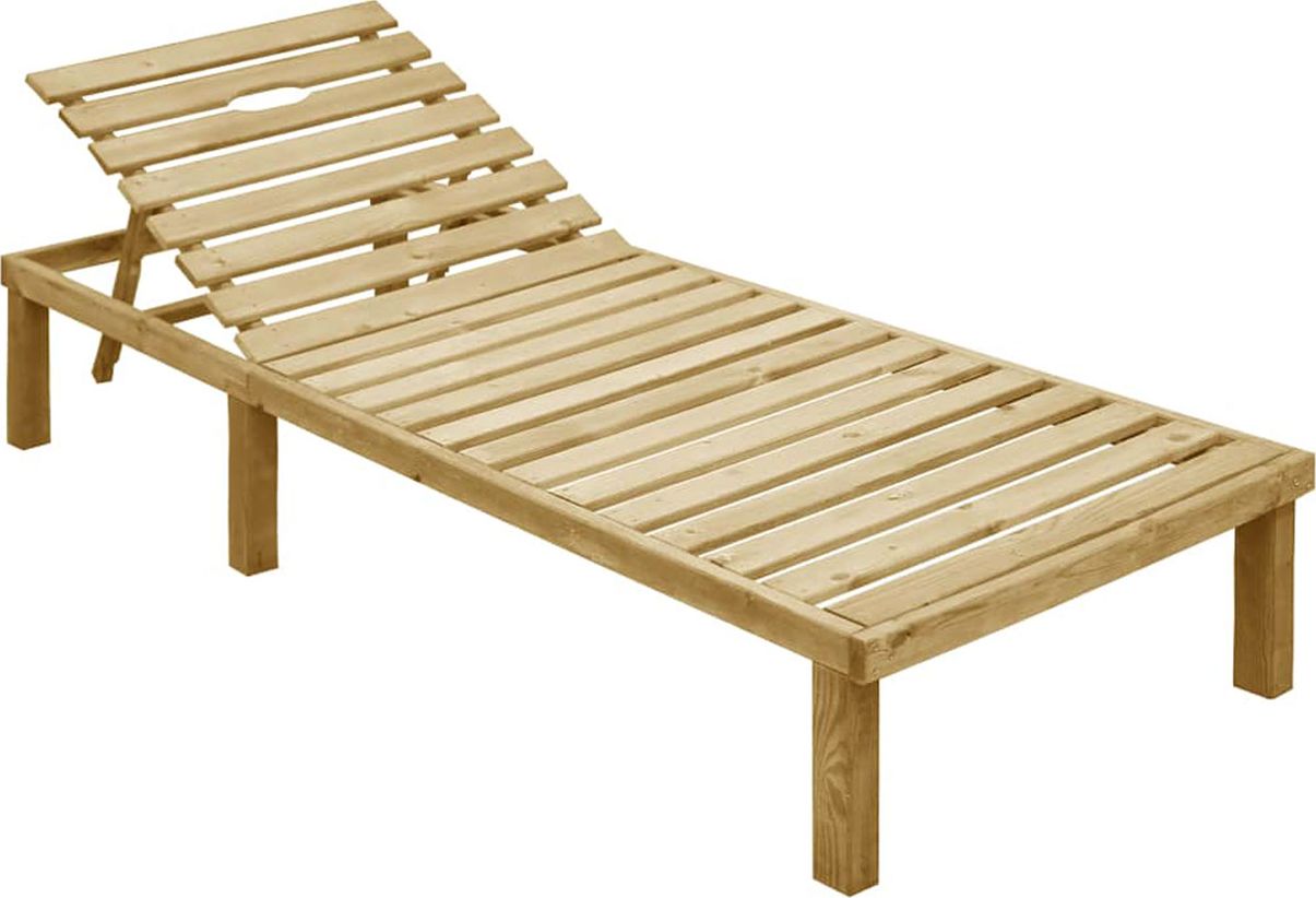 Elior Brązowy leżak ogrodowy drewniany - Sofor