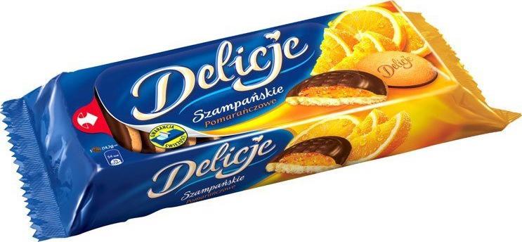 Wedel Ciastka DELICJE Szampańskie pomarańcza 147g