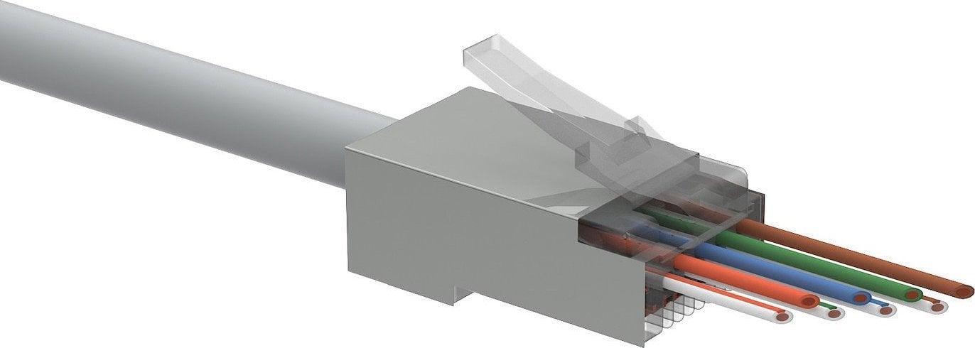 Solarix Solarix Univerzální EASY konektor RJ45 CAT5E STP 8p8c na drát i licnu / 100 ks SXRJ45-5E-STP-EASY