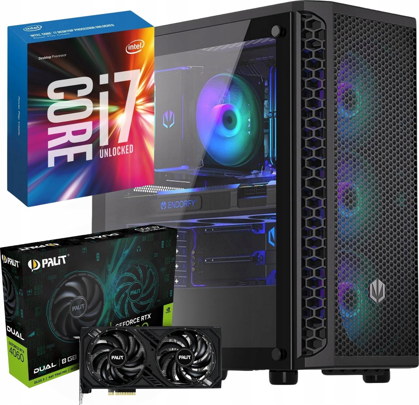 Komputer BSG Raptor V1 Intel Core i7 GeForce RTX 4060 32GB DDR3 1000GB SSD Windows 10