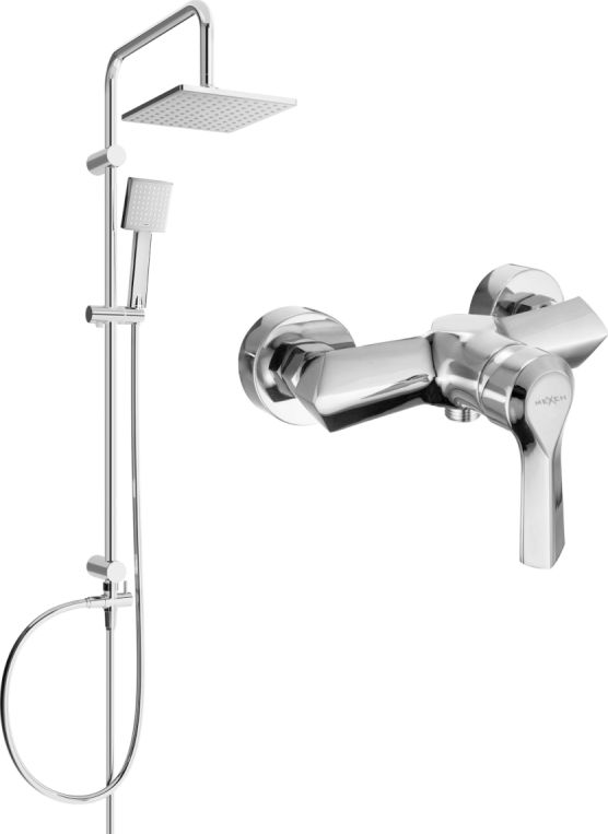 Zestaw prysznicowy Mexen Mexen Tord zestaw prysznicowy natynkowy z deszczownicą i baterią prysznicową Sabre, chrom - 72140200-00